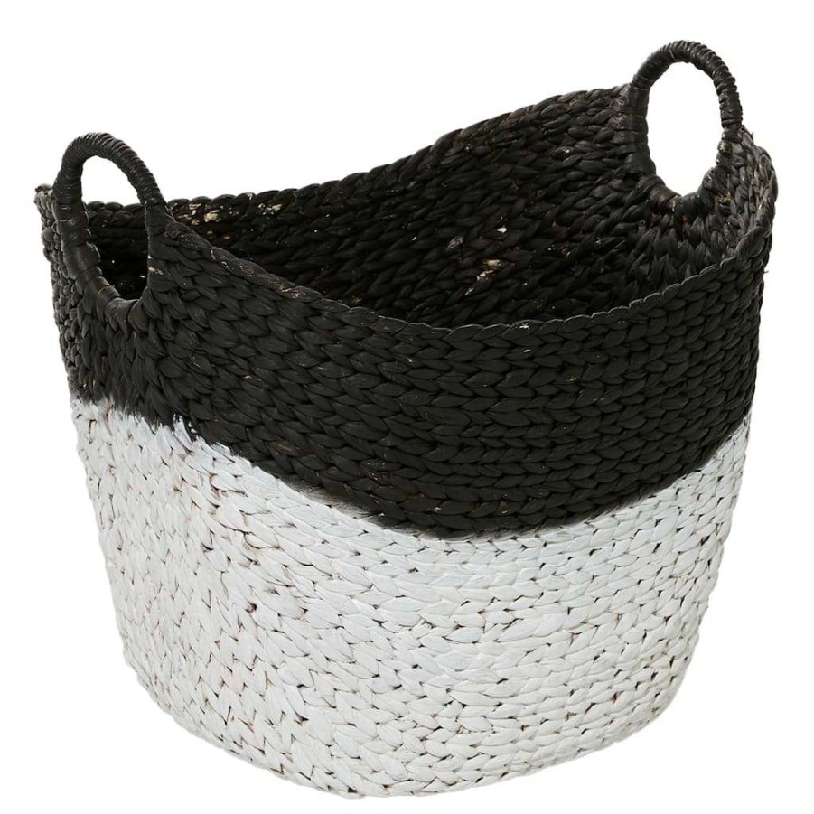 Storage * | Best Sale Cosmoliving By Cosmopolitan Black Sea Grass Contemporary Storage Basket