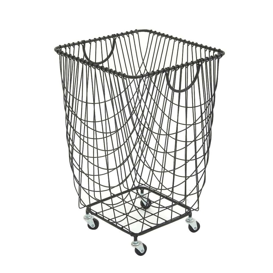 Home & Decor * | Top 10 Cosmoliving By Cosmopolitan 24 Black Industrial Metal Storage Cart