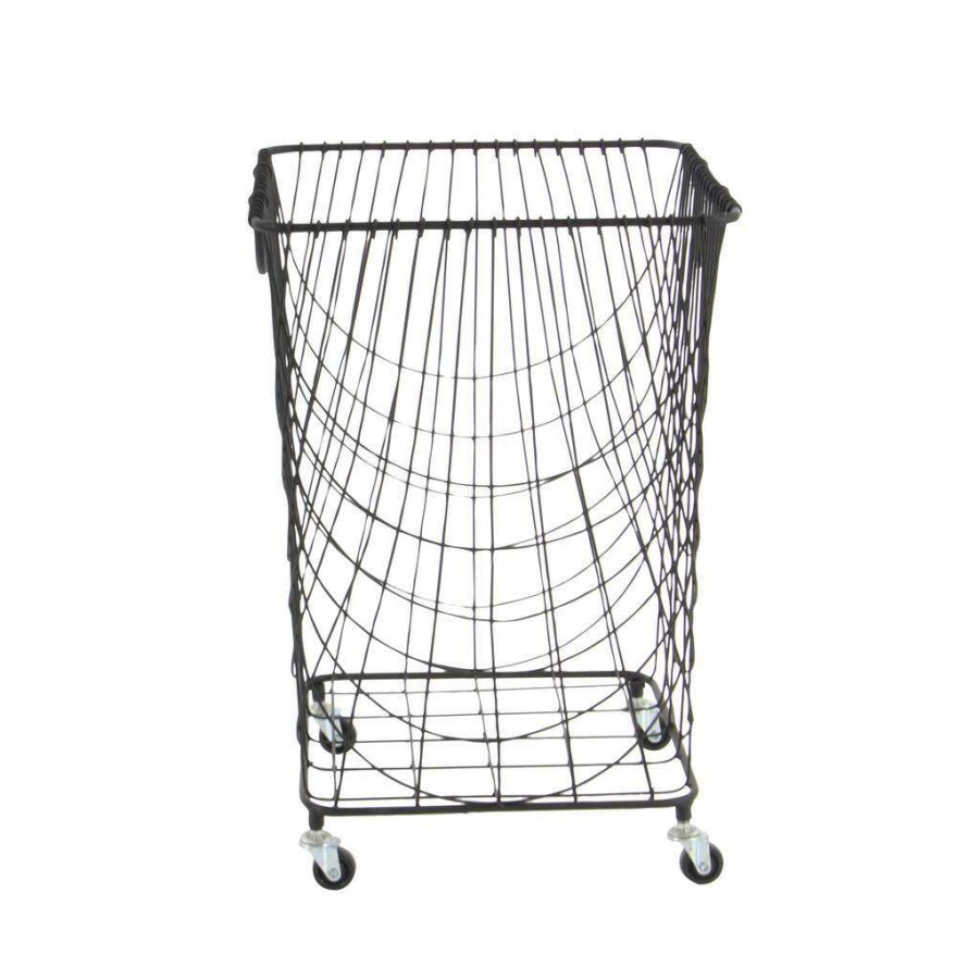 Home & Decor * | Top 10 Cosmoliving By Cosmopolitan 24 Black Industrial Metal Storage Cart