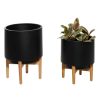 Floral * | Cheapest Cosmoliving By Cosmopolitan Black Metal Planter Set