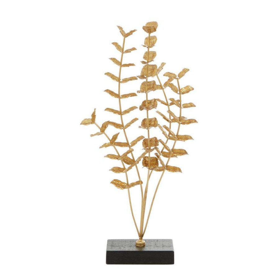 Home & Decor * | Best Reviews Of Cosmoliving By Cosmopolitan 21 Gold Metal Contemporary Abstract Sculpture