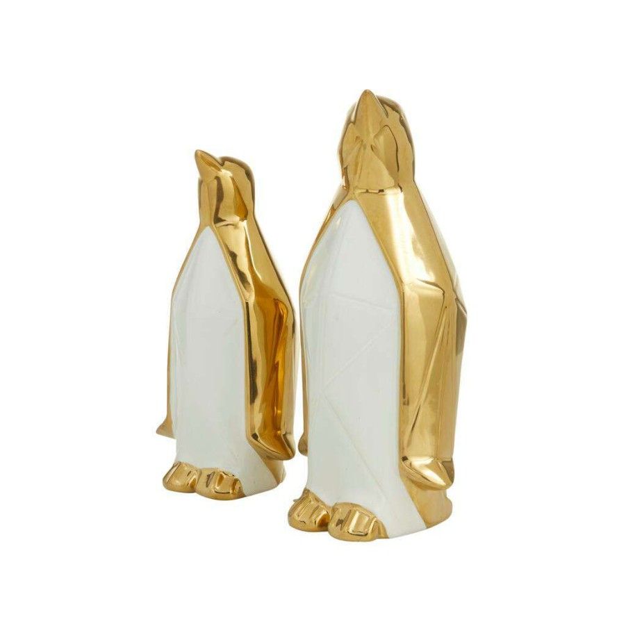 Home & Decor * | Best Deal Cosmoliving By Cosmopolitan Gold Porcelain Glam Sculpture, 11 X 9