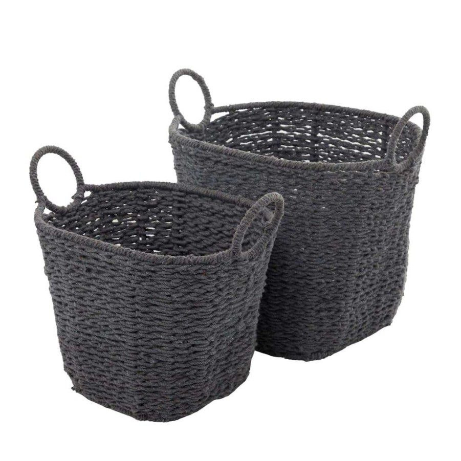 Storage * | Best Deal Gray Contemporary Storage Basket Set By Cosmoliving By Cosmopolitan