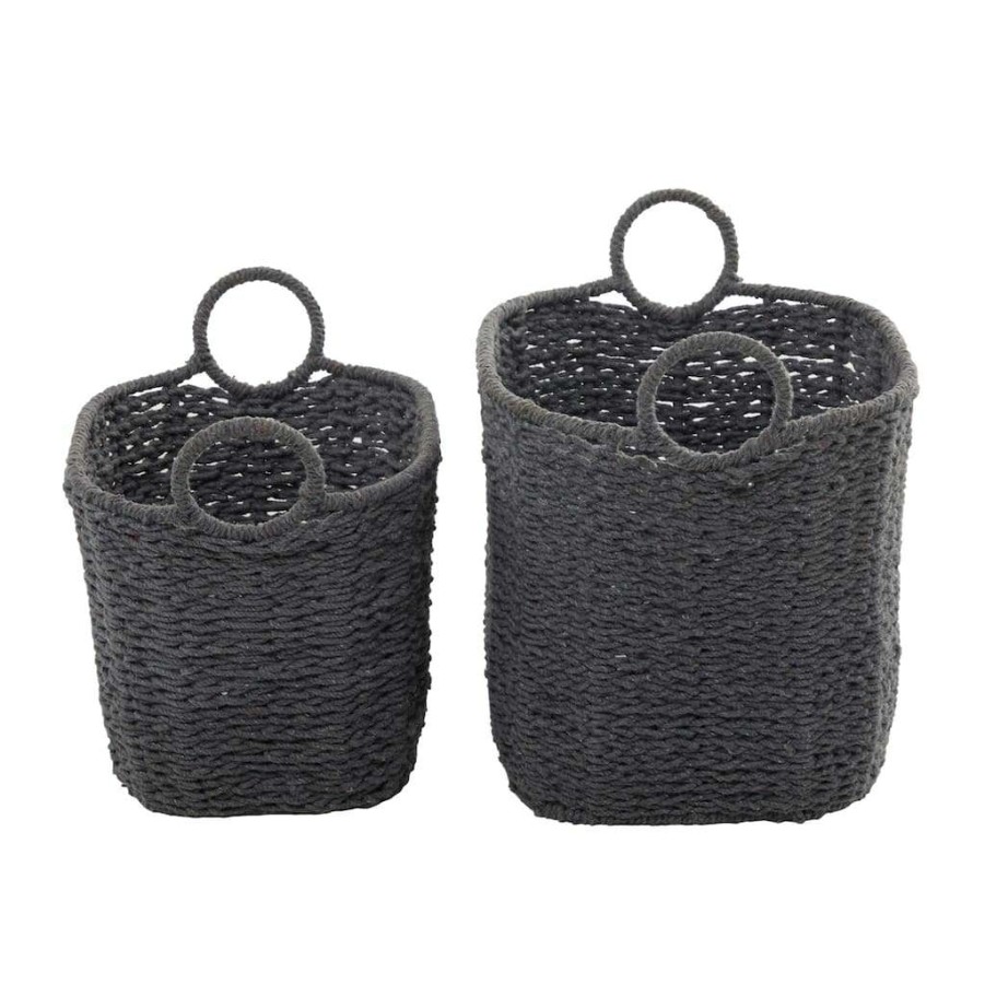 Storage * | Best Deal Gray Contemporary Storage Basket Set By Cosmoliving By Cosmopolitan