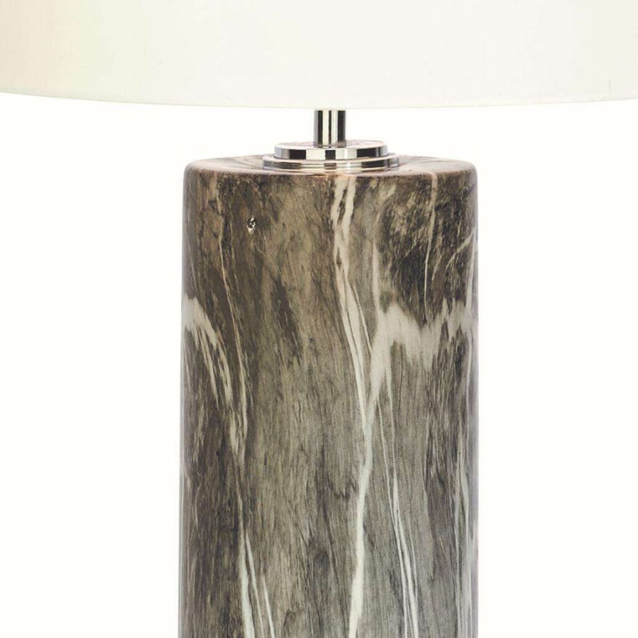 Home & Decor * | Best Reviews Of Cosmoliving By Cosmopolitan 26 Black & Gray Marble Stone Glam Table Lamp