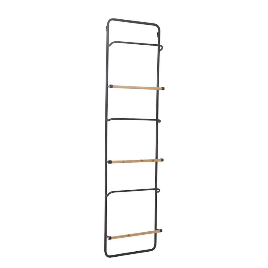 Storage * | Deals Black Metal Wall Mounted 6 Rack Magazine Holder By Cosmoliving By Cosmopolitan