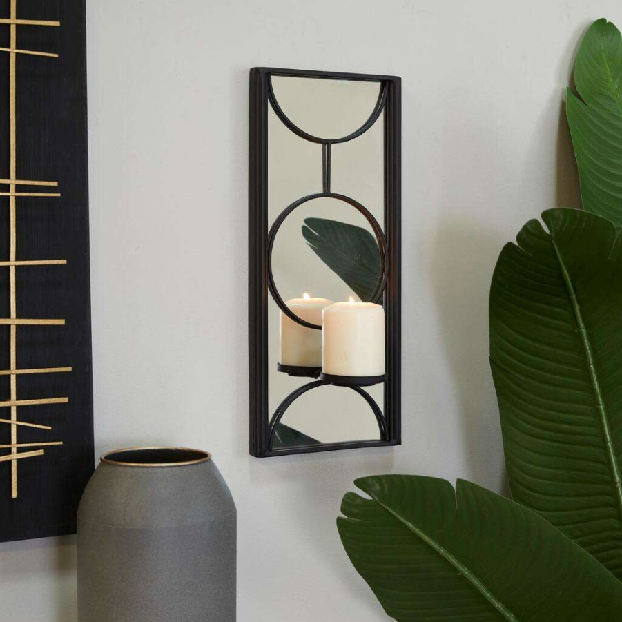 Home & Decor * | Top 10 Cosmoliving By Cosmopolitan Black Metal Modern Wall Sconce