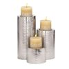 Home & Decor * | Best Deal Cosmoliving By Cosmopolitan Silver Metal Industrial Candle Holder Set