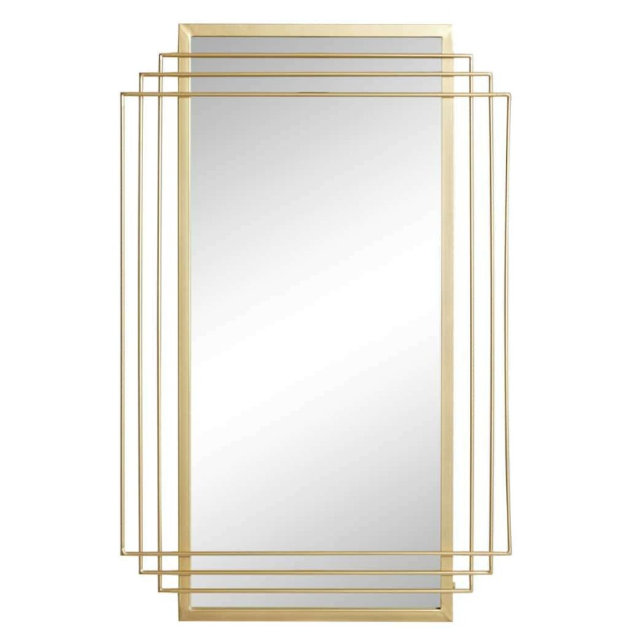 Home & Decor * | Coupon Cosmoliving By Cosmopolitan Gold Glam Metal Wall Mirror