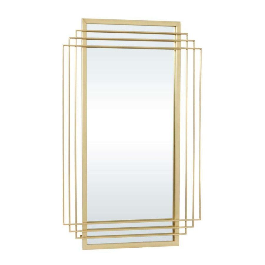 Home & Decor * | Coupon Cosmoliving By Cosmopolitan Gold Glam Metal Wall Mirror