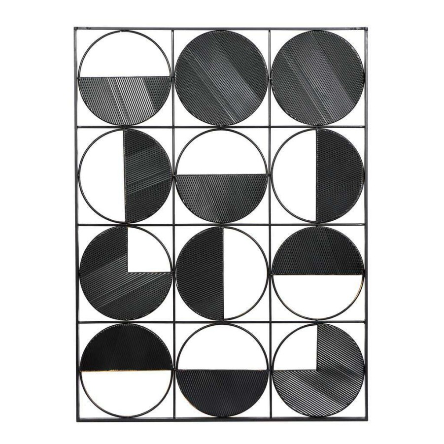 Home & Decor * | Best Reviews Of Cosmoliving By Cosmopolitan 40 Black, Silver & Gold Metal Contemporary Wall Decor