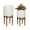 Floral * | Best Deal Cosmoliving By Cosmopolitan White Metal Planter Set