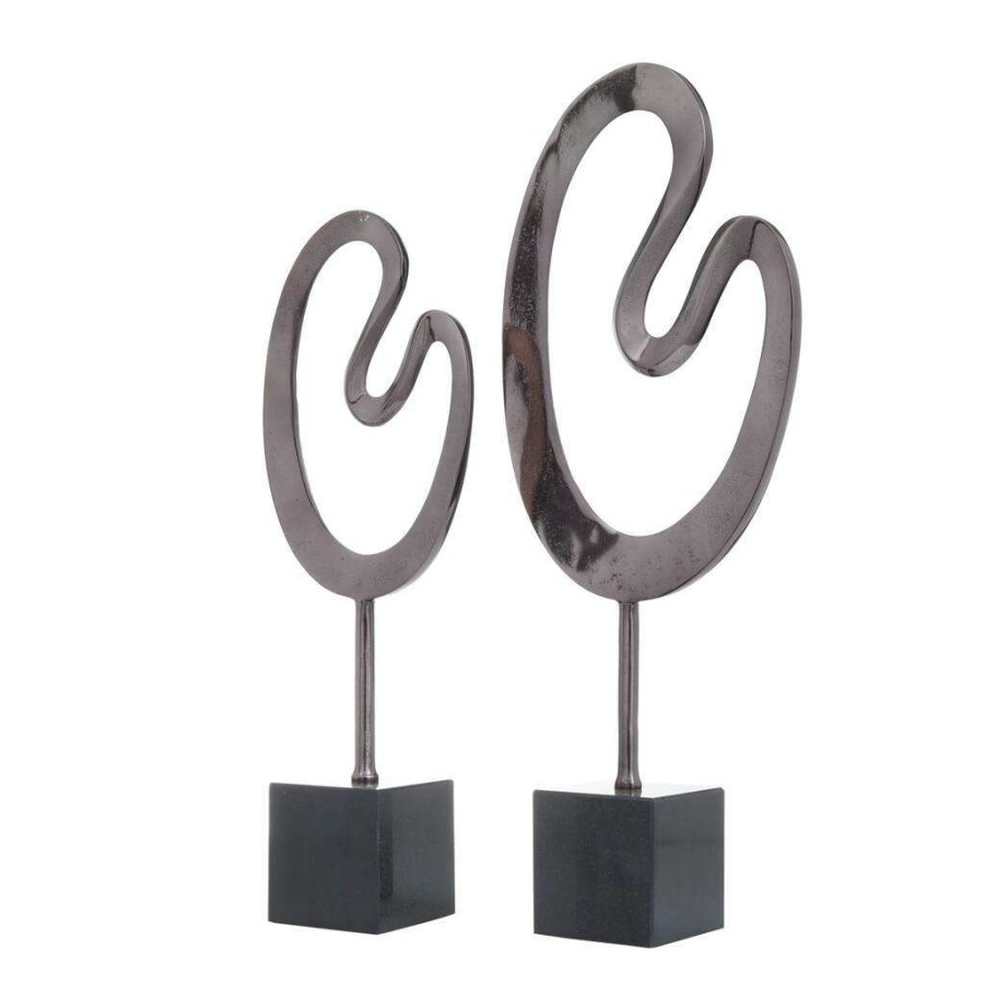 Home & Decor * | Best Pirce Cosmoliving By Cosmopolitan Black Marble Contemporary Sculpture, 24 X 21