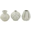 Floral * | Best Reviews Of Cosmoliving By Cosmopolitan Cream Stoneware Glam Vase Set