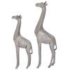 Home & Decor * | Flash Sale Cosmoliving By Cosmopolitan Silver Polystone Modern Giraffe Sculpture Set