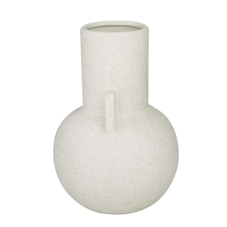 Floral * | Promo Cosmoliving By Cosmopolitan White Ceramic Modern Vase, 8 X 11