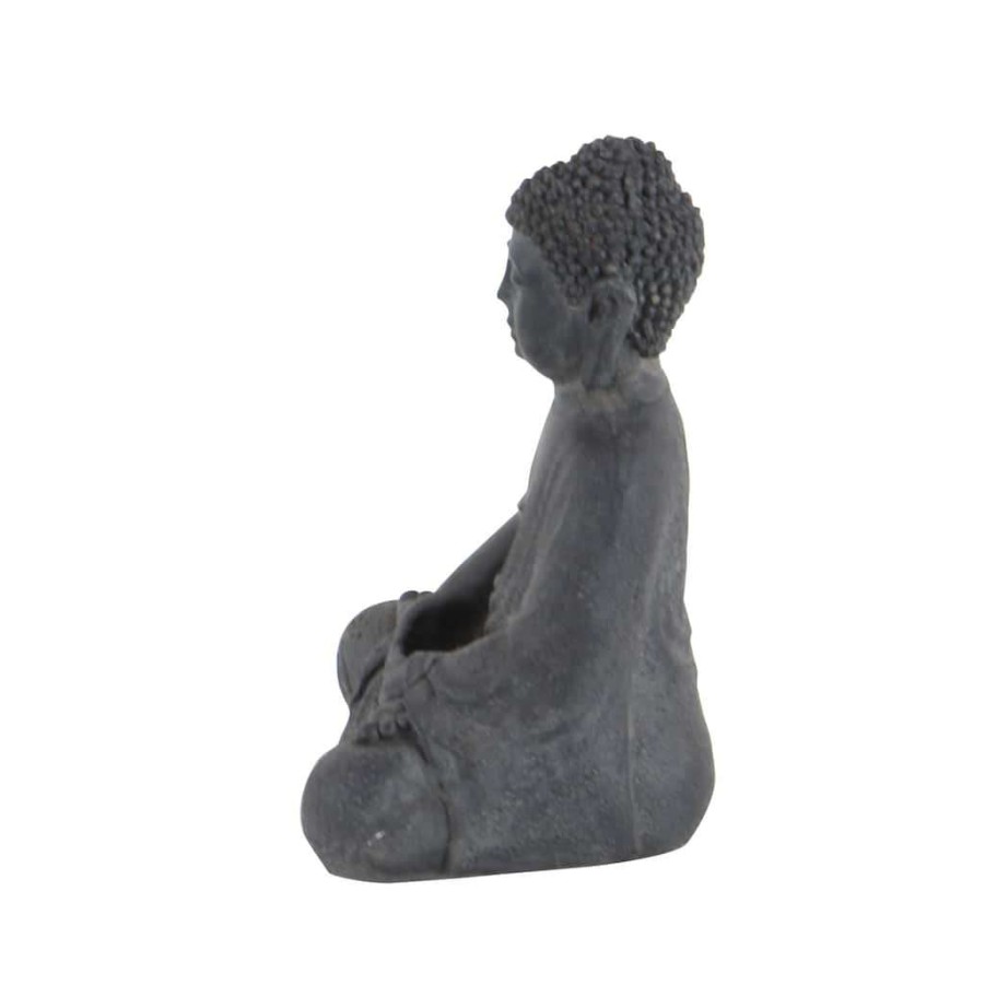 Home & Decor * | Coupon Cosmoliving By Cosmopolitan Grey Ceramic Sculpture, Buddha 12 X 8 X 7