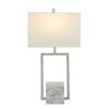 Home & Decor * | Flash Sale Cosmoliving By Cosmopolitan Silver Marble Modern Table Lamp, 25 X 14 X 10