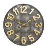 Home & Decor * | Deals Cosmoliving By Cosmopolitan 24 Black Metal Industrial Wall Clock