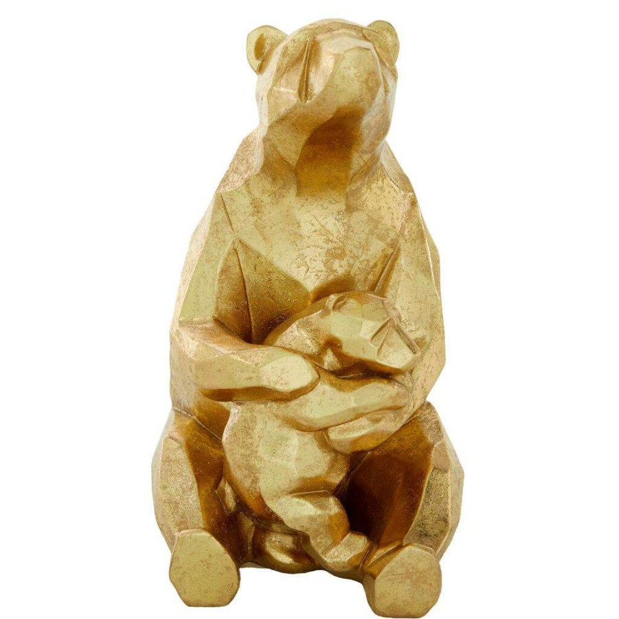 Home & Decor * | Deals Cosmoliving By Cosmopolitan Gold Resin Modern Bear Sculpture, 10 X 6 X 8