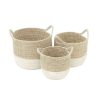 Storage * | Cheapest Cosmoliving By Cosmopolitan Brown Sea Grass Contemporary Storage Basket Set