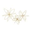 Home & Decor * | Buy Cosmoliving By Cosmopolitan Gold Metal Abstract Flower Sculpture Set