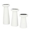 Home & Decor * | Hot Sale Cosmoliving By Cosmopolitan White Modern Candle Holder Set