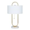 Home & Decor * | Flash Sale Cosmoliving By Cosmopolitan White Marble Modern Accent Lamp, 20 X 12 X 12