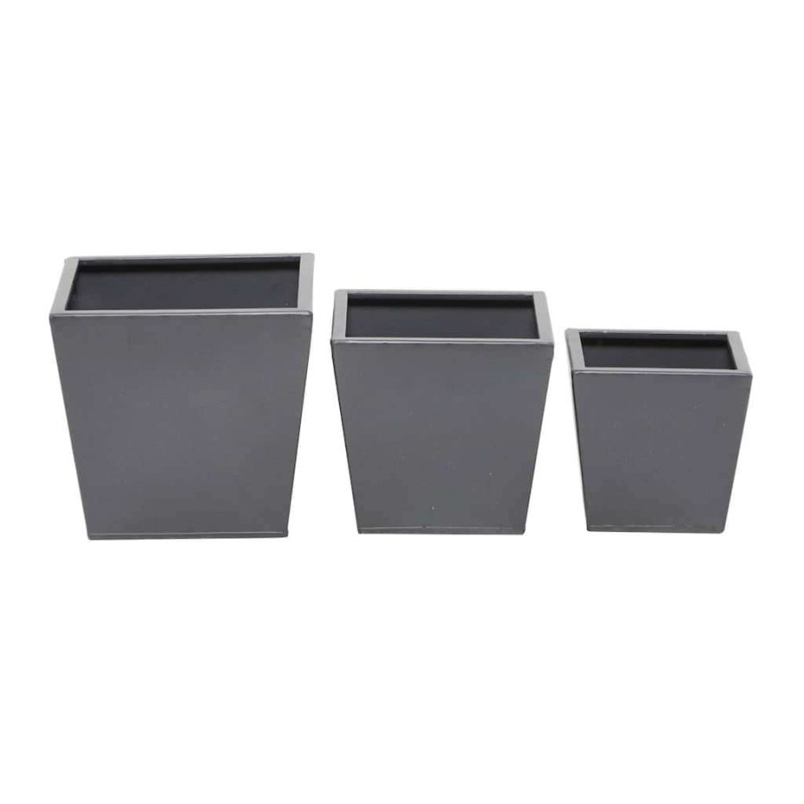 Home & Decor * | Best Reviews Of Grey Modern Planter, Set Of 3 8 , 6 , 5 By Cosmoliving By Cosmopolitan