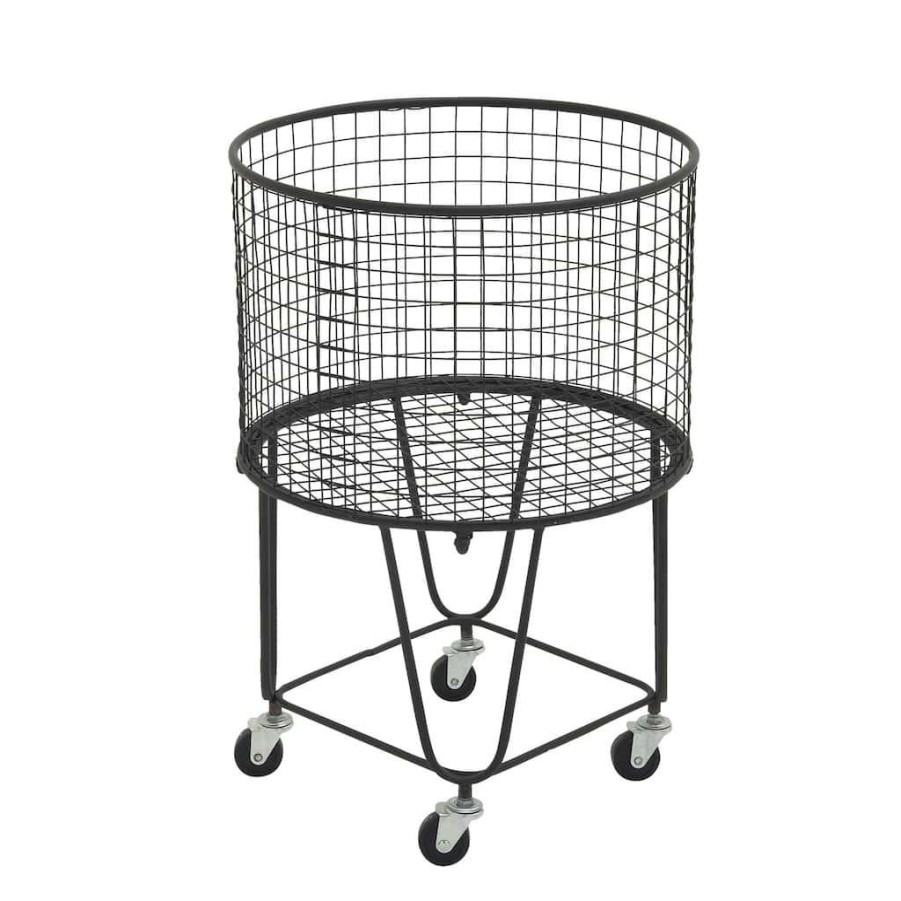 Home & Decor * | Budget Cosmoliving By Cosmopolitan Black Industrial Metal Storage Cart