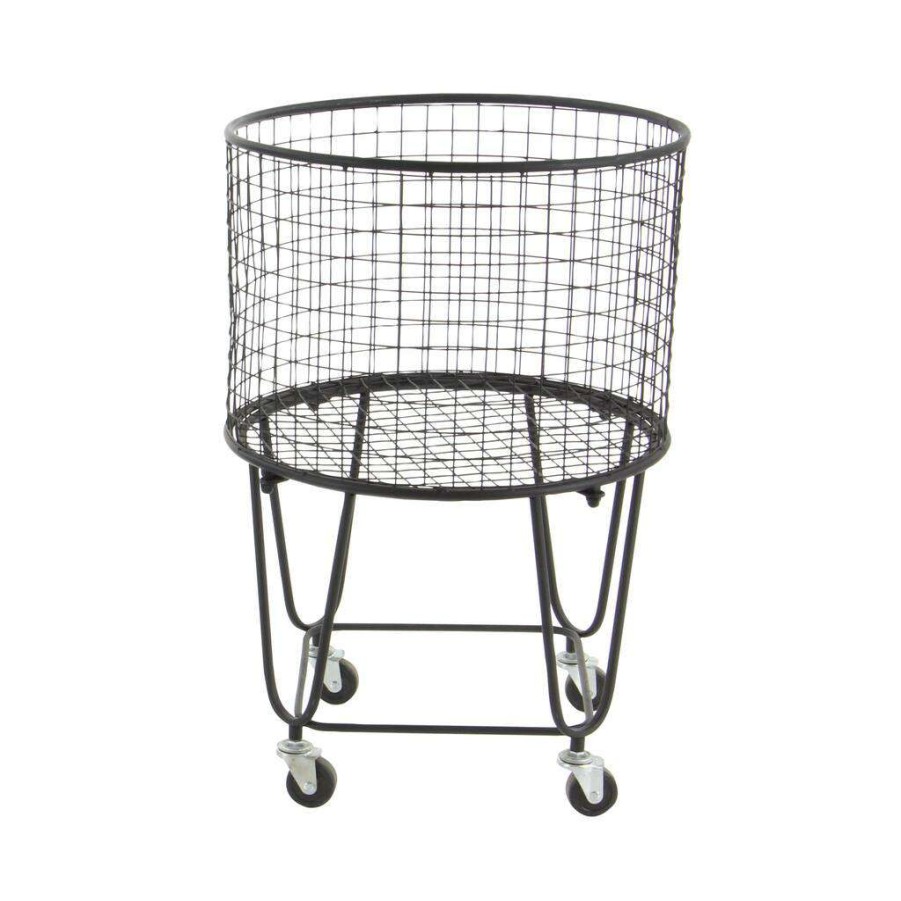 Home & Decor * | Budget Cosmoliving By Cosmopolitan Black Industrial Metal Storage Cart