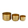 Floral * | Brand New Cosmoliving By Cosmopolitan Set Of 3 Gold Iron Modern Planter, 9 X 12 X 12