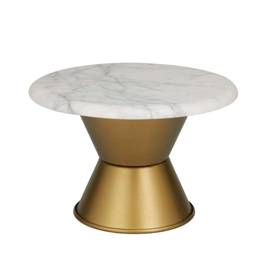 Home & Decor * | Best Pirce White Glam Cake Stand, 10 X 10 X 6 By Cosmoliving By Cosmopolitan