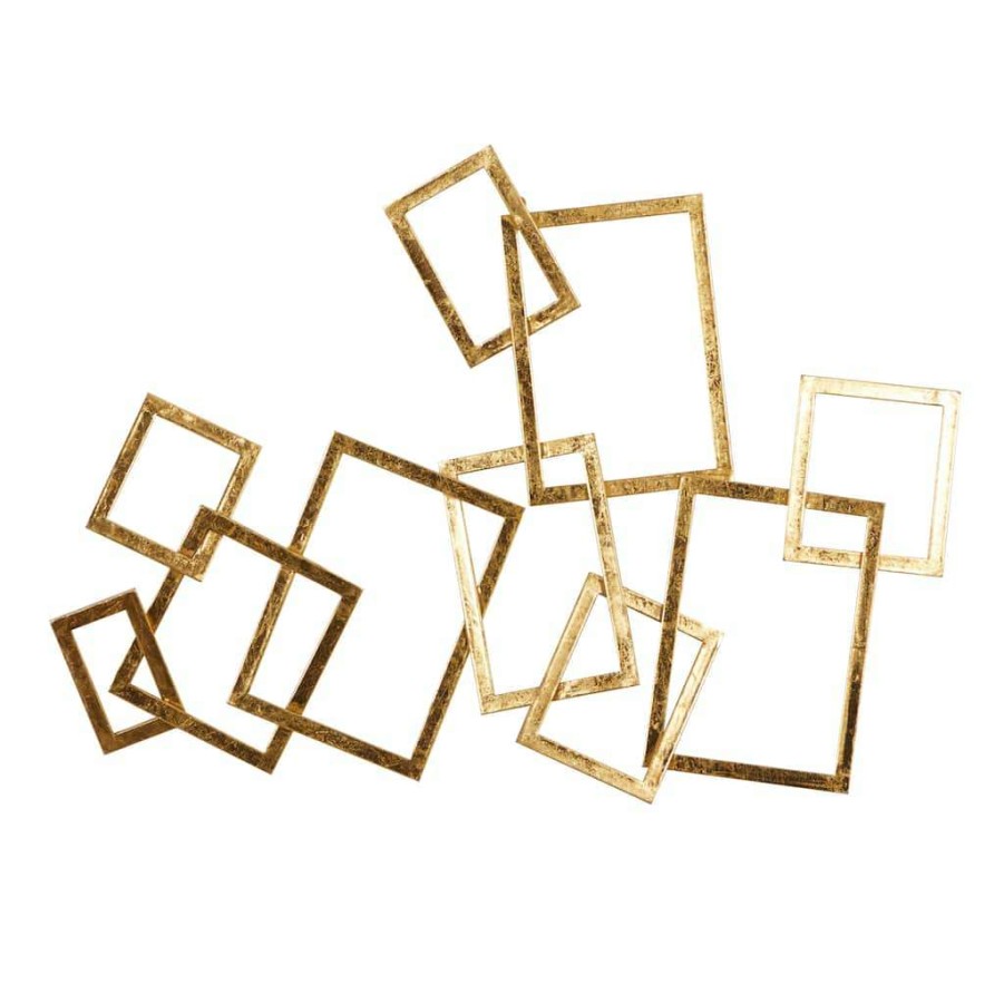 Home & Decor * | Best Pirce Cosmoliving By Cosmopolitan Gold Metal Contemporary Wall Decor