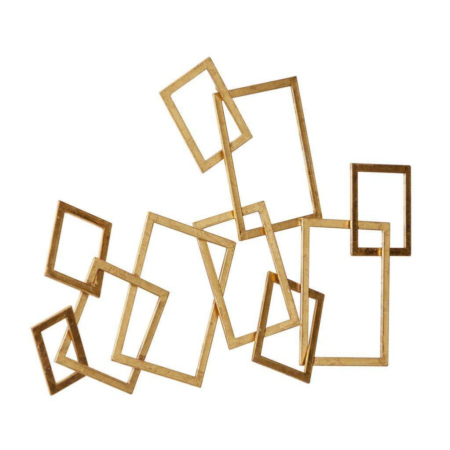 Home & Decor * | Best Pirce Cosmoliving By Cosmopolitan Gold Metal Contemporary Wall Decor