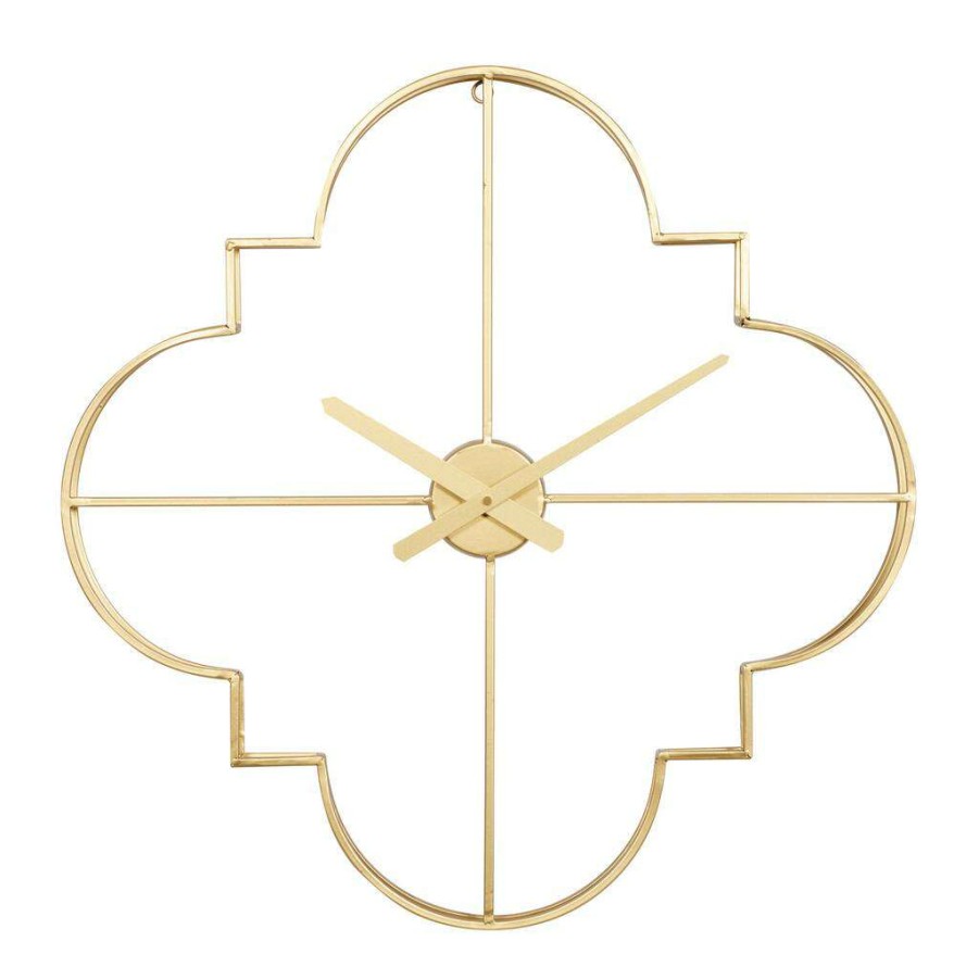 Home & Decor * | Best Pirce Cosmoliving By Cosmopolitan 24 Gold Metal Glam Wall Clock