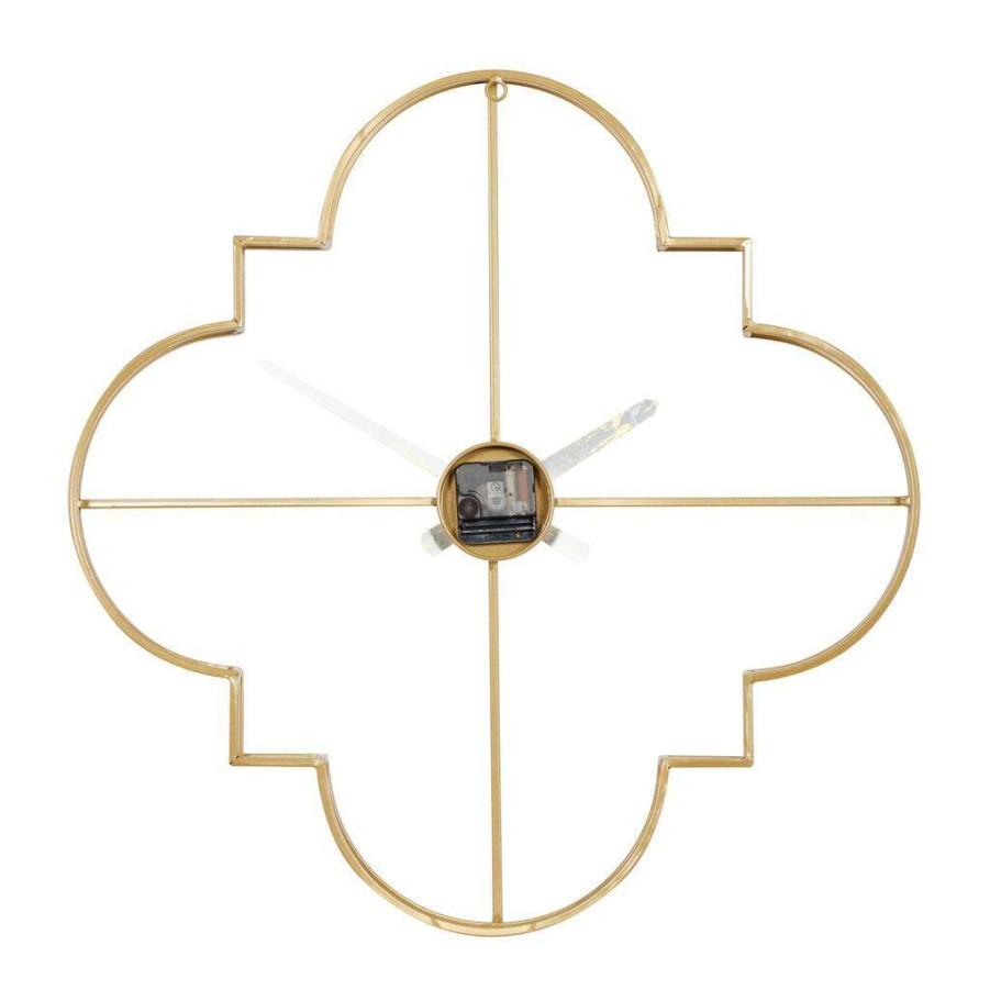 Home & Decor * | Best Pirce Cosmoliving By Cosmopolitan 24 Gold Metal Glam Wall Clock