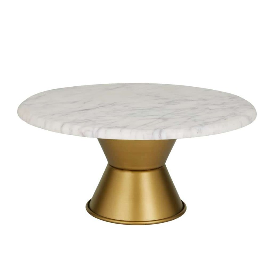 Home & Decor * | Deals White Glam Cake Stand, 14 X 14 X 6 By Cosmoliving By Cosmopolitan