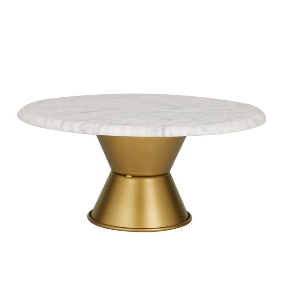 Home & Decor * | Deals White Glam Cake Stand, 14 X 14 X 6 By Cosmoliving By Cosmopolitan