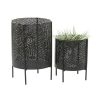 Floral * | Best Pirce Cosmoliving By Cosmopolitan Black Metal Mesh Planter Set