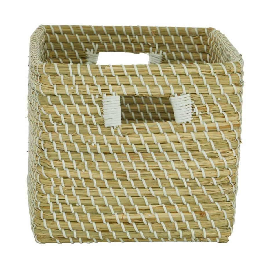 Storage * | Coupon Cosmoliving By Cosmopolitan 15 Brown Seagrass Contemporary Storage Basket