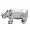 Home & Decor * | Promo Cosmoliving By Cosmopolitan 10 Silver Polystone Rhino Sculpture