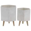 Floral * | Best Sale Cosmoliving By Cosmopolitan White Polystone Contemporary Planter Set