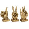 Home & Decor * | Wholesale Cosmoliving By Cosmopolitan Gold Polystone Traditional Hand Sculpture Set