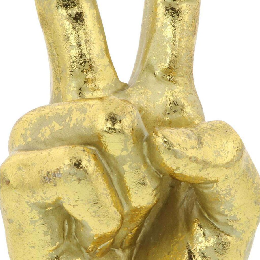 Home & Decor * | Wholesale Cosmoliving By Cosmopolitan Gold Polystone Traditional Hand Sculpture Set