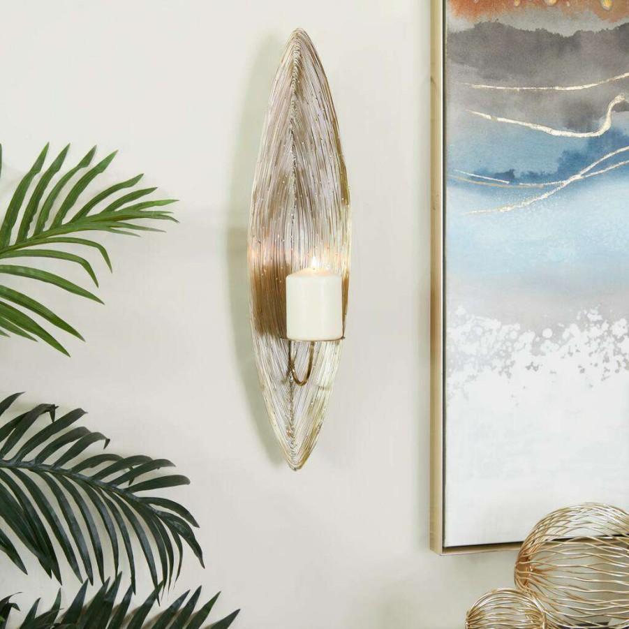 Home & Decor * | Cheapest Cosmoliving By Cosmopolitan 23 Brass Contemporary Wall Sconce