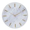 Home & Decor * | Cheap Cosmoliving By Cosmopolitan 20 White Marble Contemporary Wall Clock