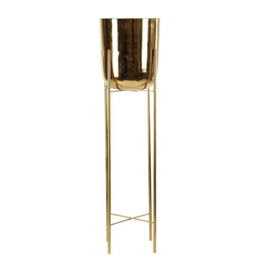 Floral * | Best Pirce Cosmoliving By Cosmopolitan Gold Metal Glam Planter Set, 39 & 46