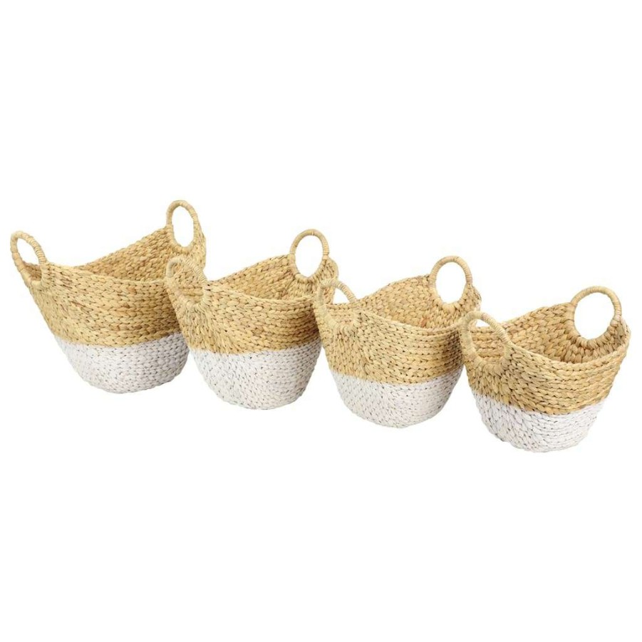 Storage * | Promo Cosmoliving By Cosmopolitan Brown Seagrass Contemporary Storage Basket Set