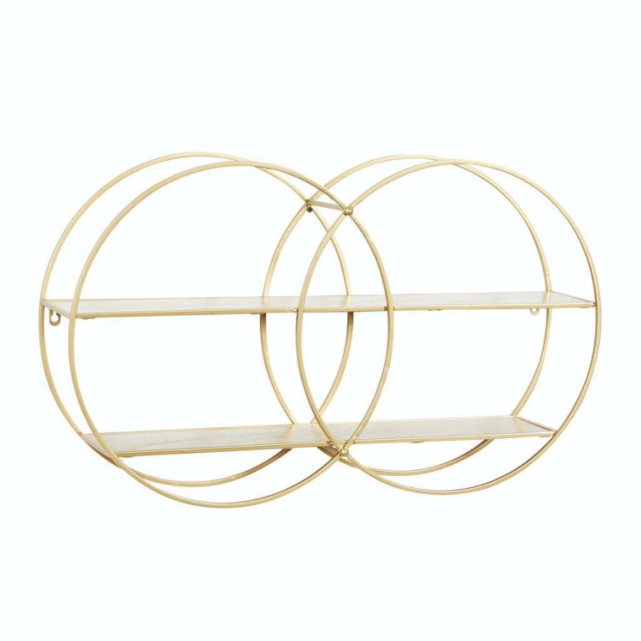 Home & Decor * | Coupon Cosmoliving By Cosmopolitan Gold Metal Contemporary Wall Shelf, 18 X 30 X 6